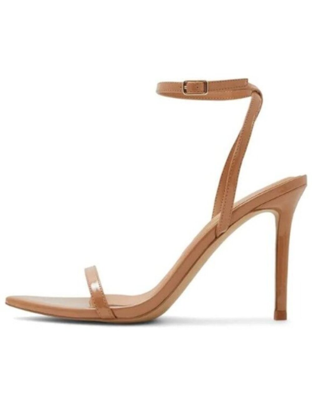 miss left Womens Brown Open Pointed Toe High Heel Sandals Narrow Strap Buckle